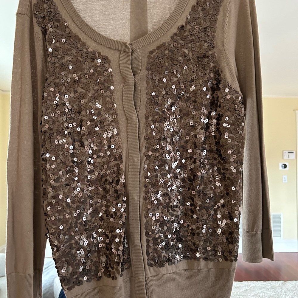 Talbots sequin cardigan sweater